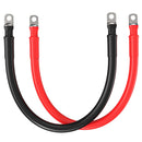 RICH SOLAR 2/0 Gauge 3/8" Battery Cables | Pair of 2/0 AWG Red and Black Pure Copper Inverter Battery Cables with 3/8" Lugs | Choose Cable Length: 1ft, 2ft, 3ft, 4ft, 5ft, 6ft