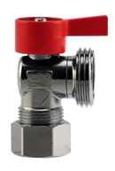 No Lead 5/8"Comp X 3/4"Ght Wash Machine 1/4turn,Red Hand - Pack of 20