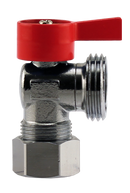 No Lead 5/8"Comp X 3/4"Ght Wash Machine 1/4turn,Red Hand - Pack of 20