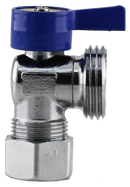 No Lead 5/8"Comp X 3/4"Ght Wash Machine 1/4turn,Blue Hand - Pack of 20