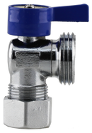No Lead 5/8"Comp X 3/4"Ght Wash Machine 1/4turn,Blue Hand - Pack of 20