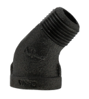 1/2" 45' Street Elbow - Black - Pack of 100