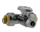 No Lead 1/2"Pushfit X 3/8"Comp 1/4 Turn, Tee Supply Valve - Pack of 10