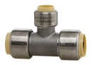 Boshart SSPF-T070705 3/4" x 3/4" x 1/2" stainless steel push-fit reducing tee with 1/2-inch branch; official manufacturer photograph