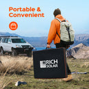 RICH SOLAR MEGA 200 Portable Briefcase Solar Panel | 200 Watt Portable Solar Panel | Powerful 12V Portable Solar Panel for Generators, Power Stations, Campers | High Efficiency