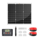 RICH SOLAR 50 Watt Solar Kit | Includes 50W Solar Panel + 30A PWM Solar Controller + Wires and Brackets | DIY Complete Solar Kit without Batteries