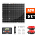 RICH SOLAR 50 Watt Solar Kit | Includes 50W Solar Panel + 30A PWM Solar Controller + Wires and Brackets | DIY Complete Solar Kit without Batteries