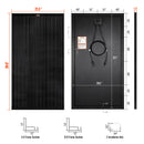 RICH SOLAR MEGA 100 ONYX | 100 Watt Solar Panel | Premier 12V Off-Grid Solar Panel for Vans, Campers, Boats | 25-Year Output Warranty | UL Certified