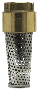 No Lead 1-1/4" Brass Foot Valve - Pack of 5