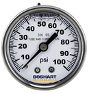 2" S.S. Liq 1/4"Cbm 0-100 - Pack of 100