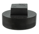 6" Sq. Plug - Black - Pack of 2