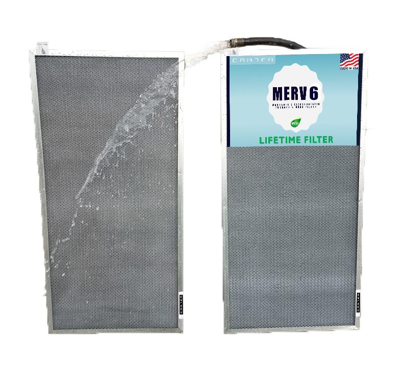 CARTER |SILVER| | MERV 6 |  HVAC & Furnace Filter | Washable Electrostatic | High Dust Holding Capacity