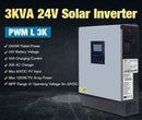 3000VA Solar Inverter 24vDC 220VAC Pure Sine Wave W/PWM Charge Controller