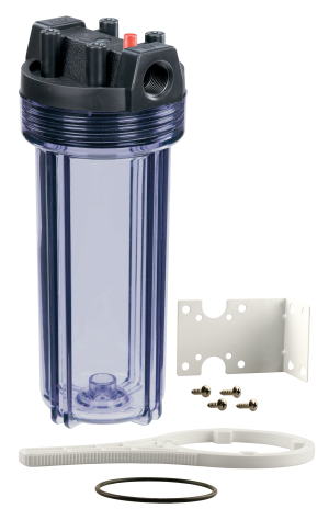 Boshart 10" Clear Filter Housing Kit (W/ Mount & Wrench) 3/4" inlet